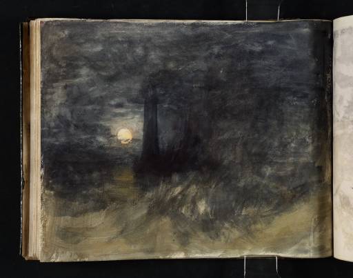Joseph Mallord William Turner, ‘?The Eddystone Lighthouse in a Storm by a Full Moon’ c.1813