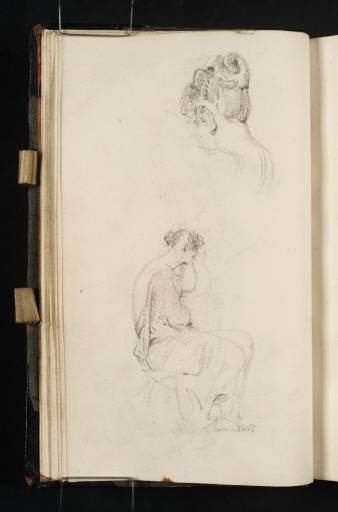 Joseph Mallord William Turner, ‘A Seated Woman, Draped, One Arm Raised to her Head; Back of a Woman's Head Seen from the Left’ c.1816