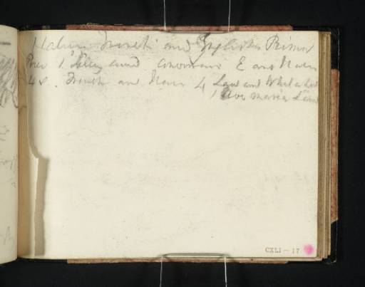 Joseph Mallord William Turner, ‘Notes on Translation &c (Inscriptions by Turner)’ c.1815-18