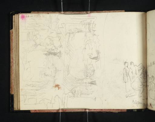 Joseph Mallord William Turner, ‘Partial Copy of 'The Enchanted Isle' by Antoine Watteau; Two Composition Studies for 'Rome from the Vatican'’ c.1815-20
