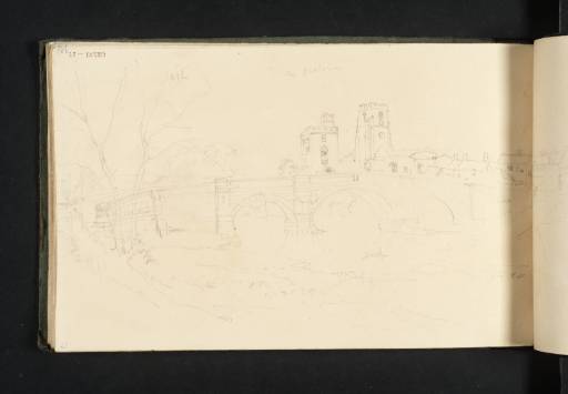 Joseph Mallord William Turner, ‘West Tanfield Bridge, Church and Marmion Tower’ 1816