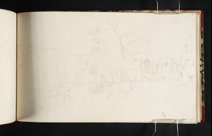 Joseph Mallord William Turner, ‘Egglestone Abbey, Mill and Bridge, with a Distant View of Rokeby’ 1816