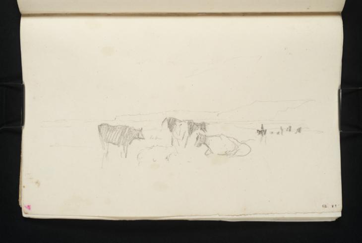 Joseph Mallord William Turner, ‘From the South Bay, Scarborough, looking South-East to Filey Brigg; Cattle on the Sands’ c.1816-18