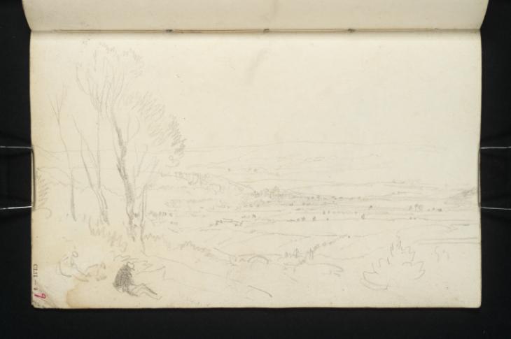 Joseph Mallord William Turner, ‘The Washburn Valley from near Lindley Hall, Looking towards Lindley Bridge, Lake Tiny and Leathley Church’ c.1816-18