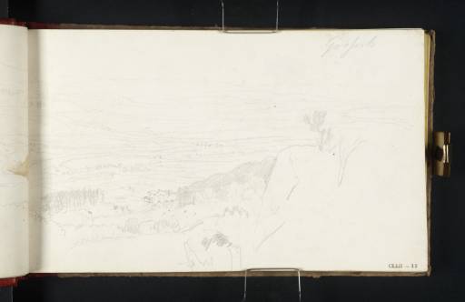 Joseph Mallord William Turner, ‘The Valley of the River Wharfe from Caley Crags, with Almscliff Crag and Pool Bridge in the Distance’ 1818