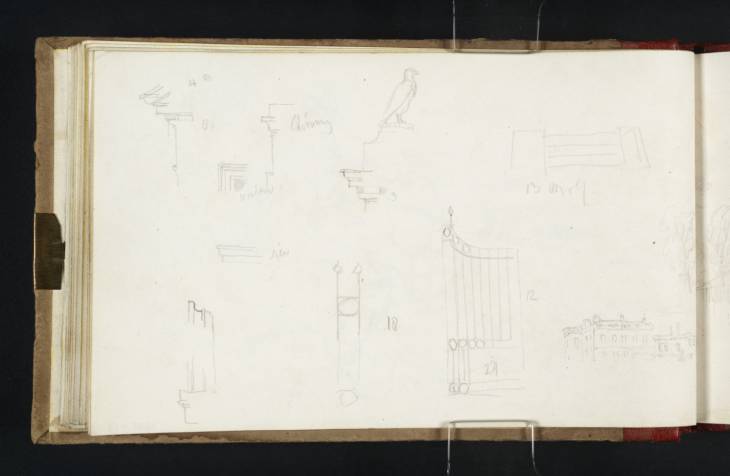 Joseph Mallord William Turner, ‘The East Lodge Gates, Farnley Hall; Farnley Hall and Architectural Details’ 1818