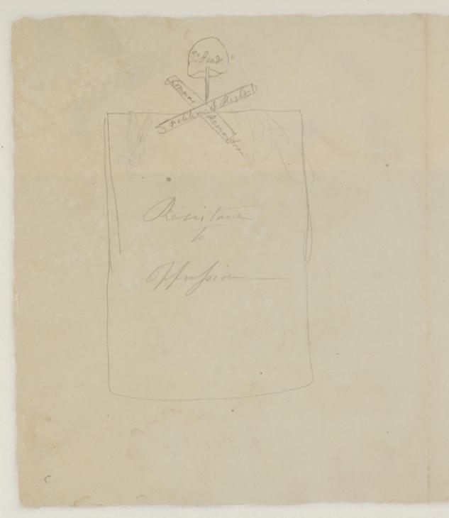 Joseph Mallord William Turner, ‘Design for the Farnley Hall series of Historical Vignettes and Fairfaxiana; 'Resistance to Oppression ...'’ c.1815-23