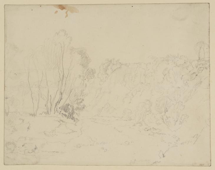 Joseph Mallord William Turner, ‘The Banks of the River Washburn, Looking South to Leathley Church’ c.1816-18