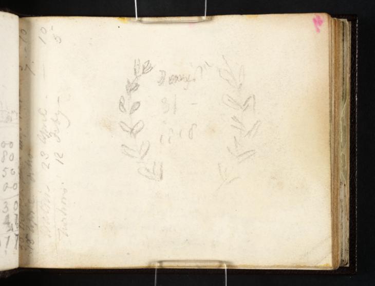 Joseph Mallord William Turner, ‘A Wreath; Inscription by Turner: Accounts’ c.1817-18