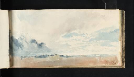 Joseph Mallord William Turner, ‘Study of Sky above a Beach, with a Ship in the Distance’ c.1818