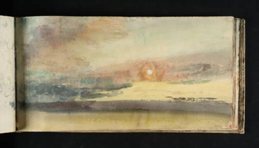 Joseph Mallord William Turner, ‘Study of the Sun Rising or Setting over a Landscape’ c.1818