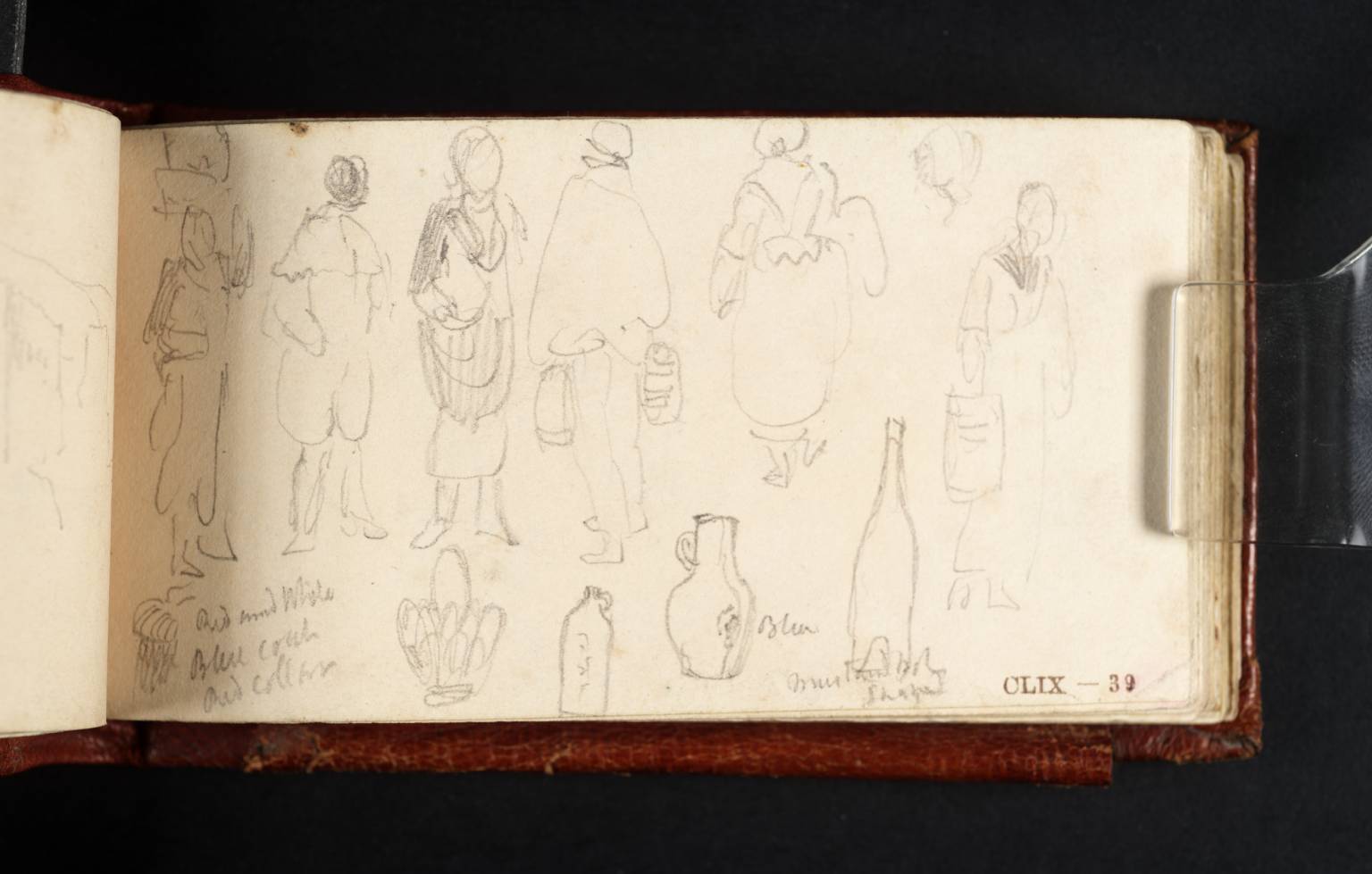 Men and Women Carrying Casks and Baskets; Studies of Bottles, Etc.
