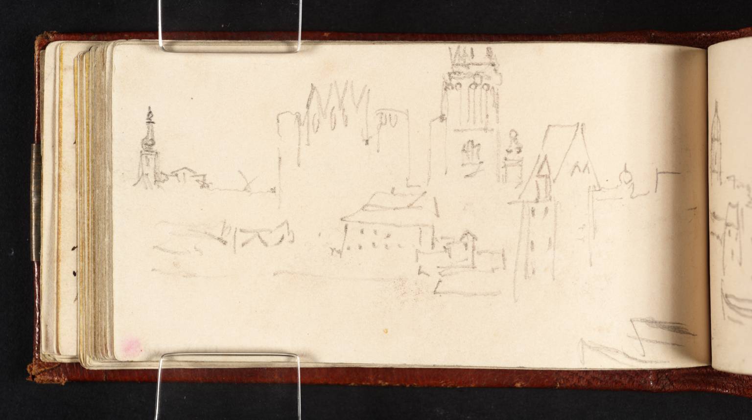 The Riverfront at Mainz, Seen from the Bridge of Boats to Kastel, Showing the Cathedral and Eisenturm and the Bridge Itself