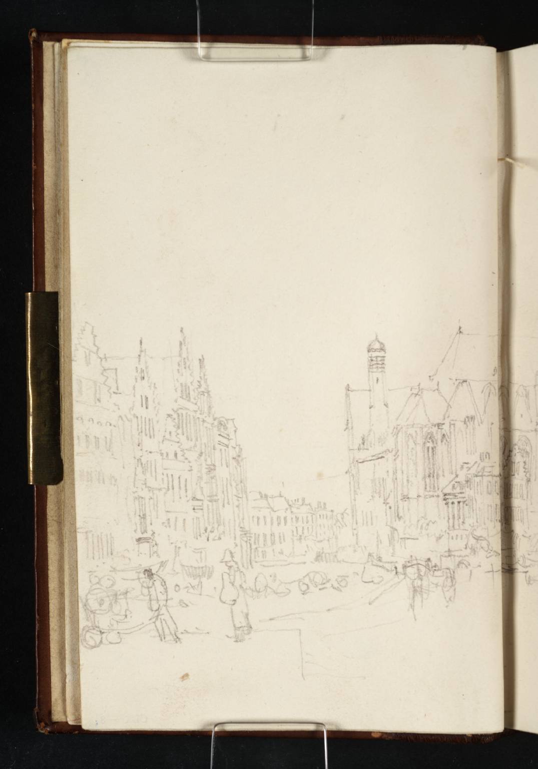 St Michael’s Church, Ghent, from the Quai au Blé, with the Quai aux Herbes on the Left