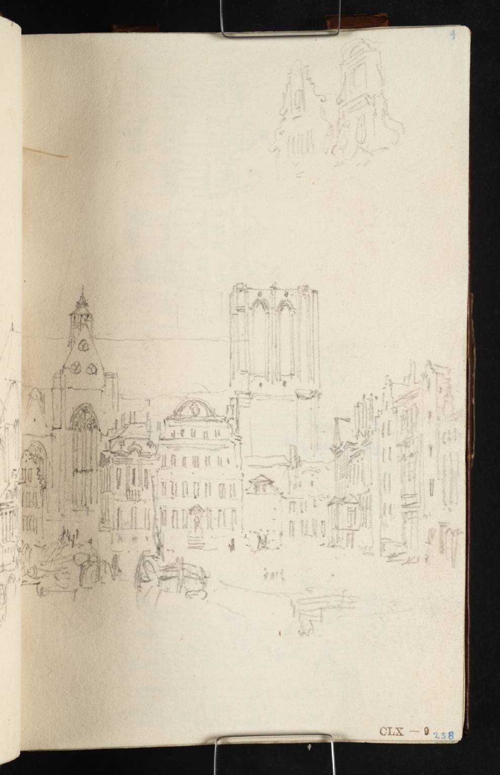 St Michael’s Church, Ghent, from the Quai au Blé, with the Quai aux Herbes on the Left