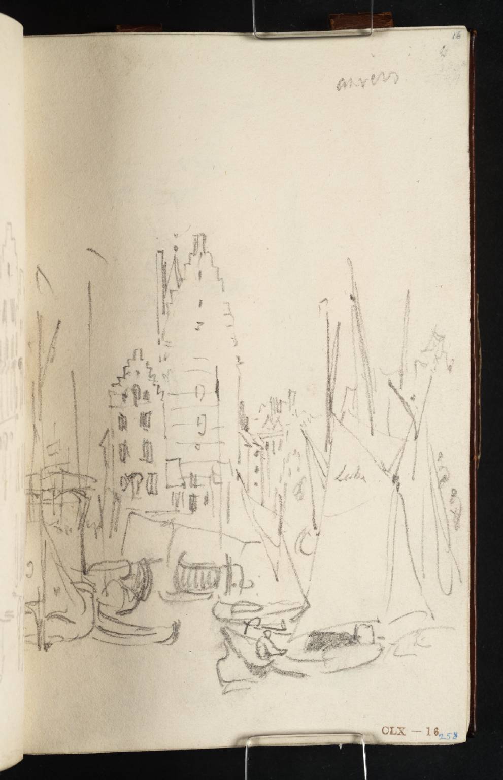 Quayside Houses at Antwerp and Sailing Vessels