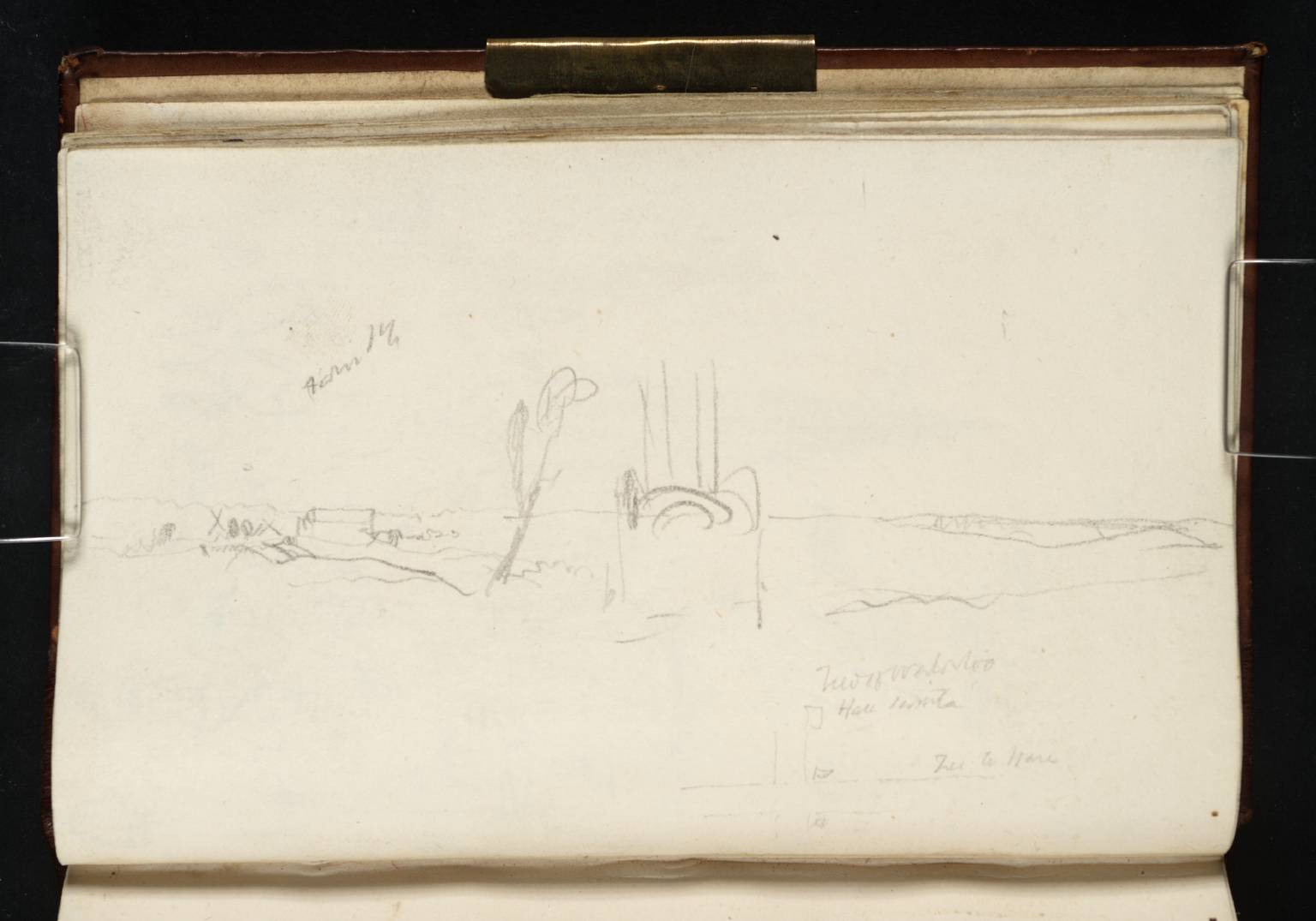 (1) The Field of Waterloo from the North; (2) Diagram of the Crossroads at Waterloo Showing the Positions of the Farmhouses of La Haye Sainte and La Haye