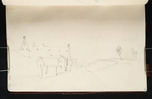 Joseph Mallord William Turner, ‘The Barn and Gate of La Haye Sainte, Waterloo, from the South and the Tree where Sir Thomas Picton Fell’ 1817