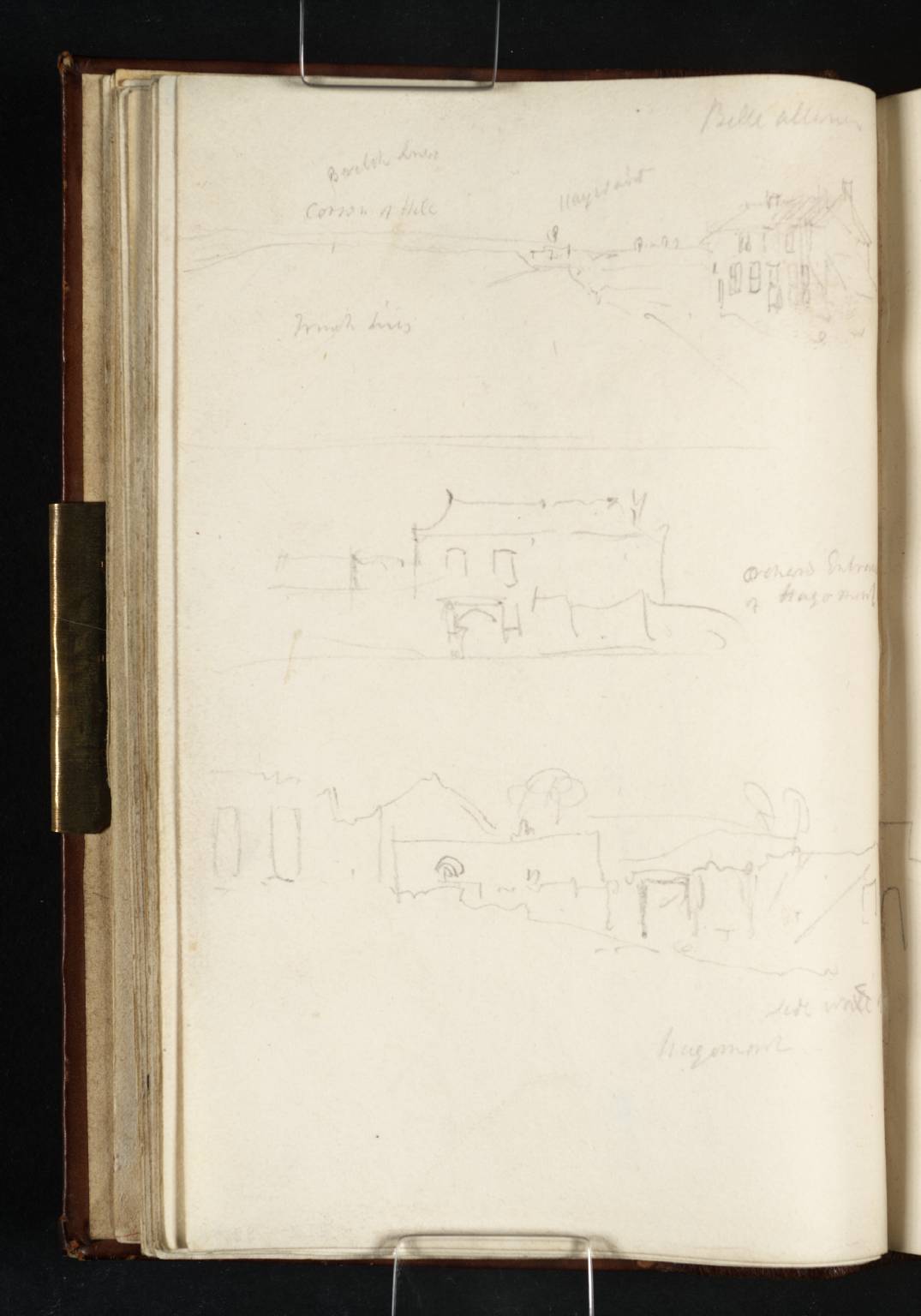 (1) The Field of Waterloo and La Belle Alliance from the South; (2) The Farmhouse of Hougoumont, Waterloo; (3) Hougoumont