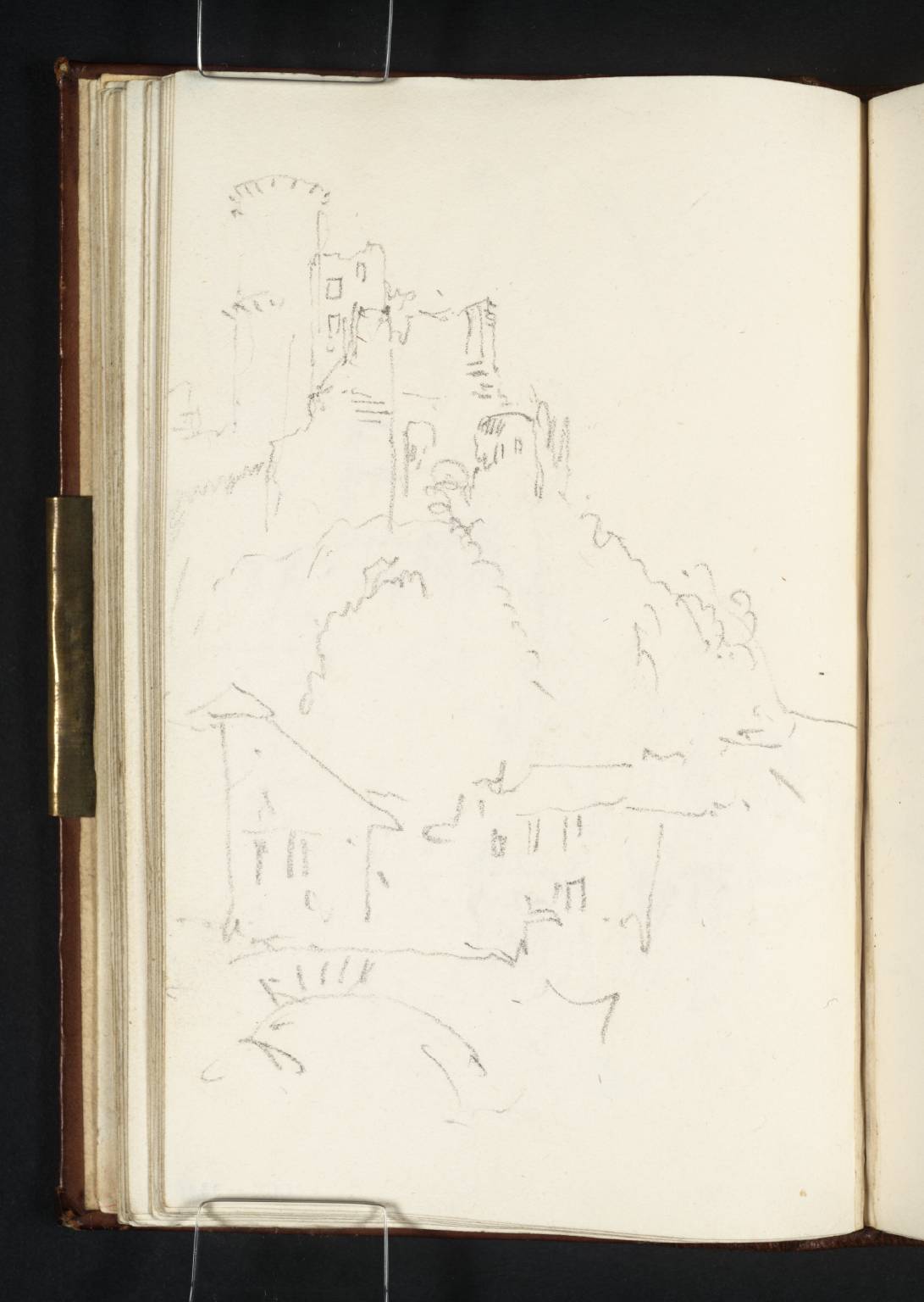 The Godesberg from Bad Godesberg, with a Bridge in the Foreground