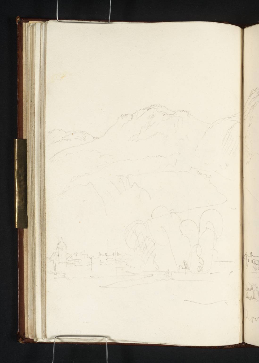 The Petersberg and Drachenfels, with Königswinter beneath, Looking across the Rhine from the West Bank near the Landing-Stage for Bad Godesberg