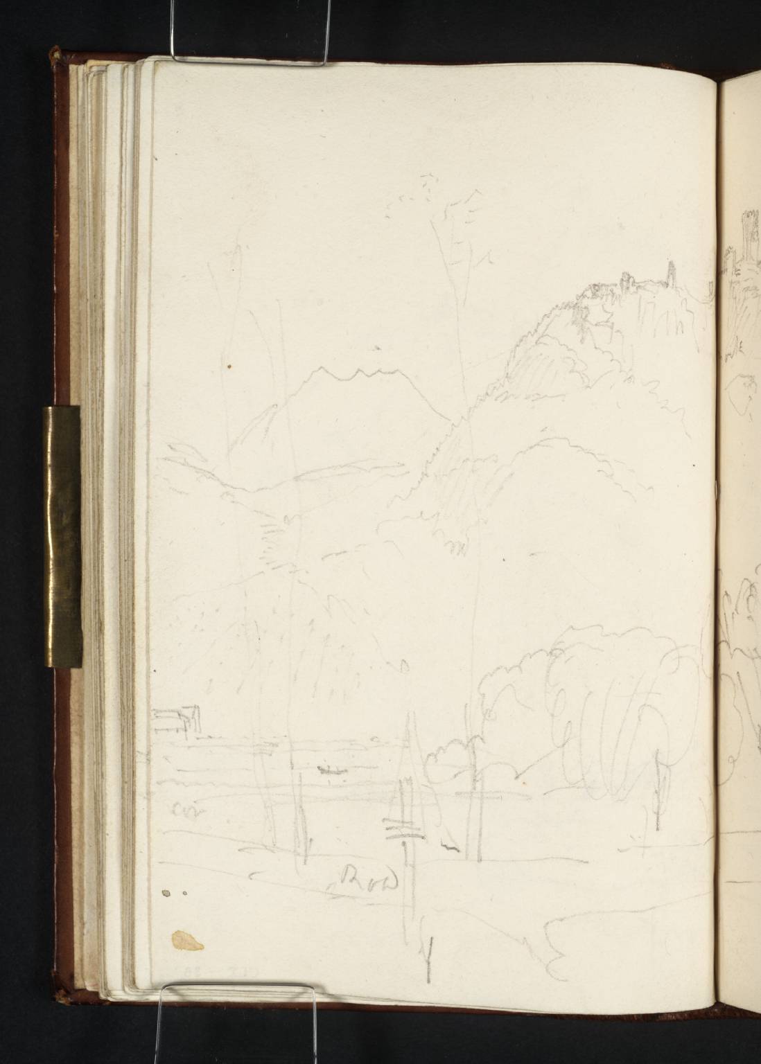 The Petersberg and Drachenfels, Looking across the Rhine from the Road on the West Bank near the Landing-Stage for Bad Godesberg
