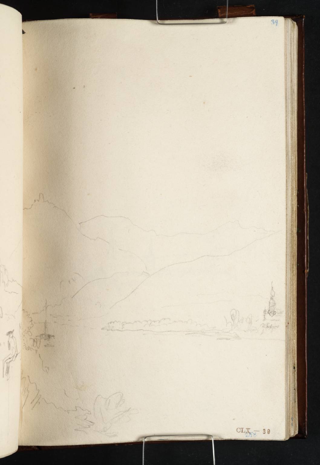 The Drachenfels (Centre), Looking Downstream from the Road on the West Bank below Rolandseck, with Nonnenwerth (Right); A Carriage on the Road and a Figure Seated on a Wall