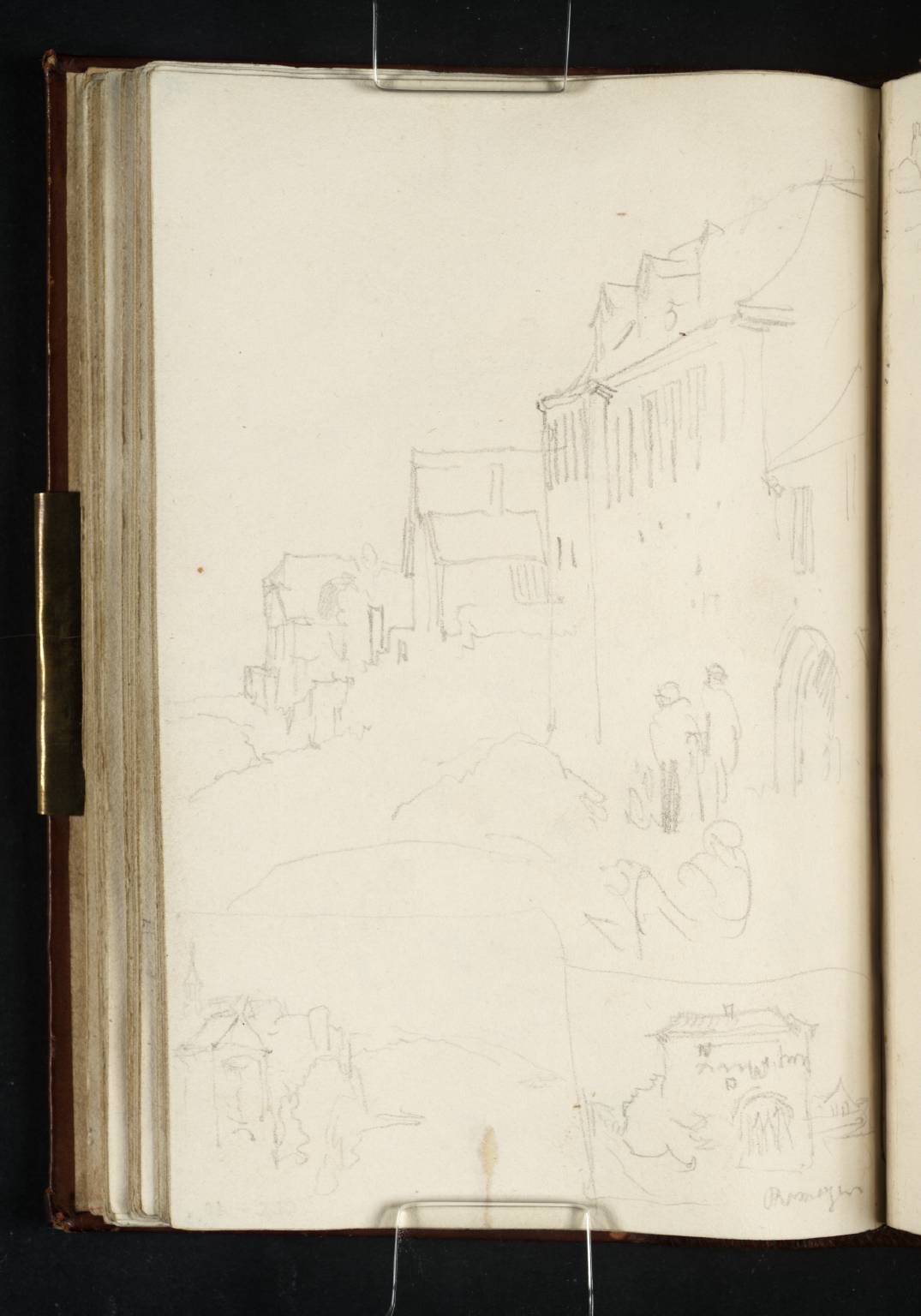 (1) Houses (?near the Landing-Stage at Remagen); (2) ?Shrine and the Apollinarisberg outside Remagen; (3) Gateway