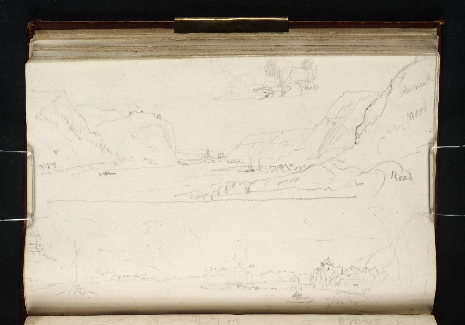 Three Sketches Showing Hammerstein, Looking Upstream from the West Bank beneath or soon after Rheineck; (3) Showing Andernach in the Distance