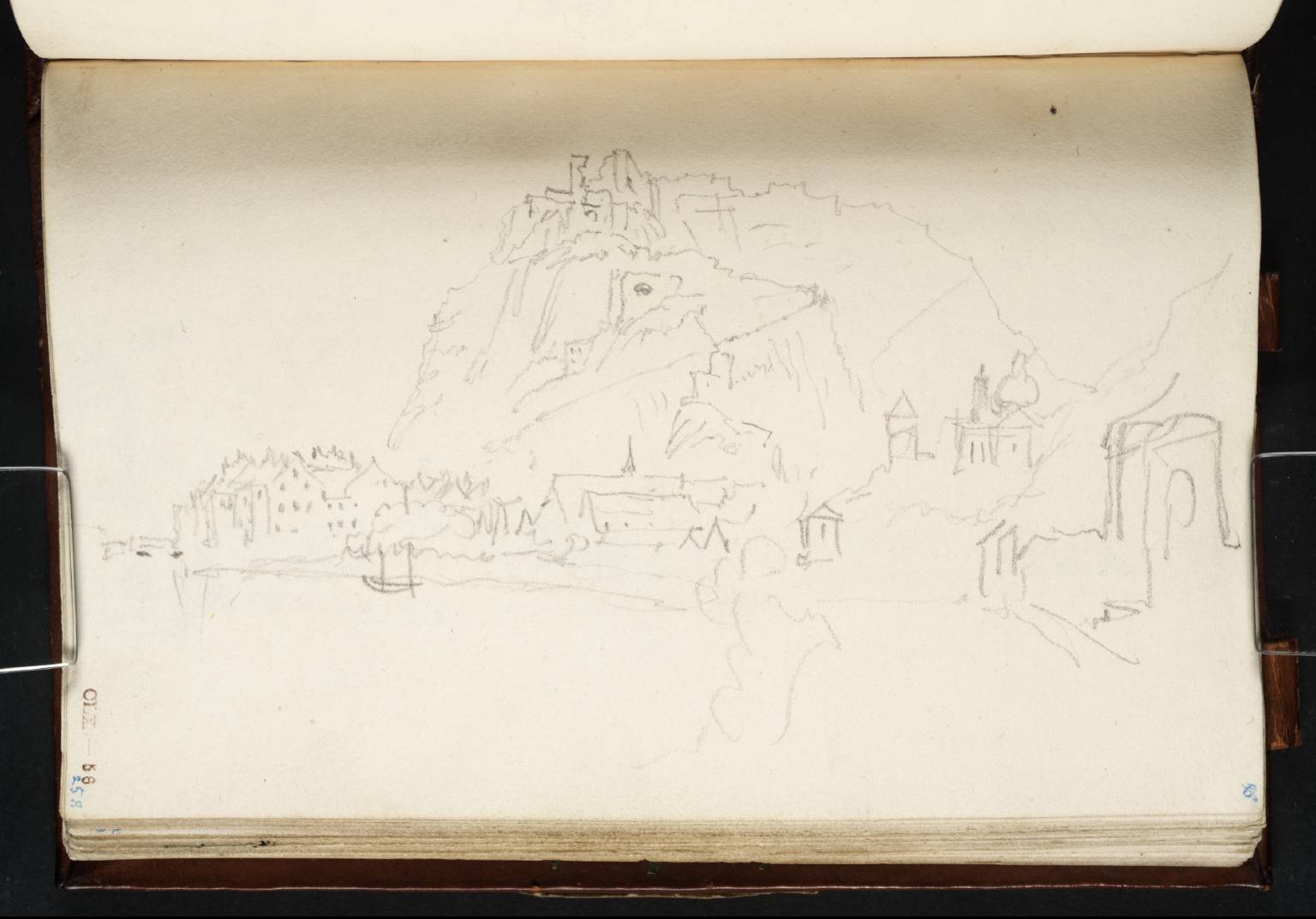 The Fortress and Town of Ehrenbreitstein from the East Rhine Bank, Looking Downstream, with the Dikasterialgebäude, Capuchin Church, Heribertturm and Church of the Holy Cross