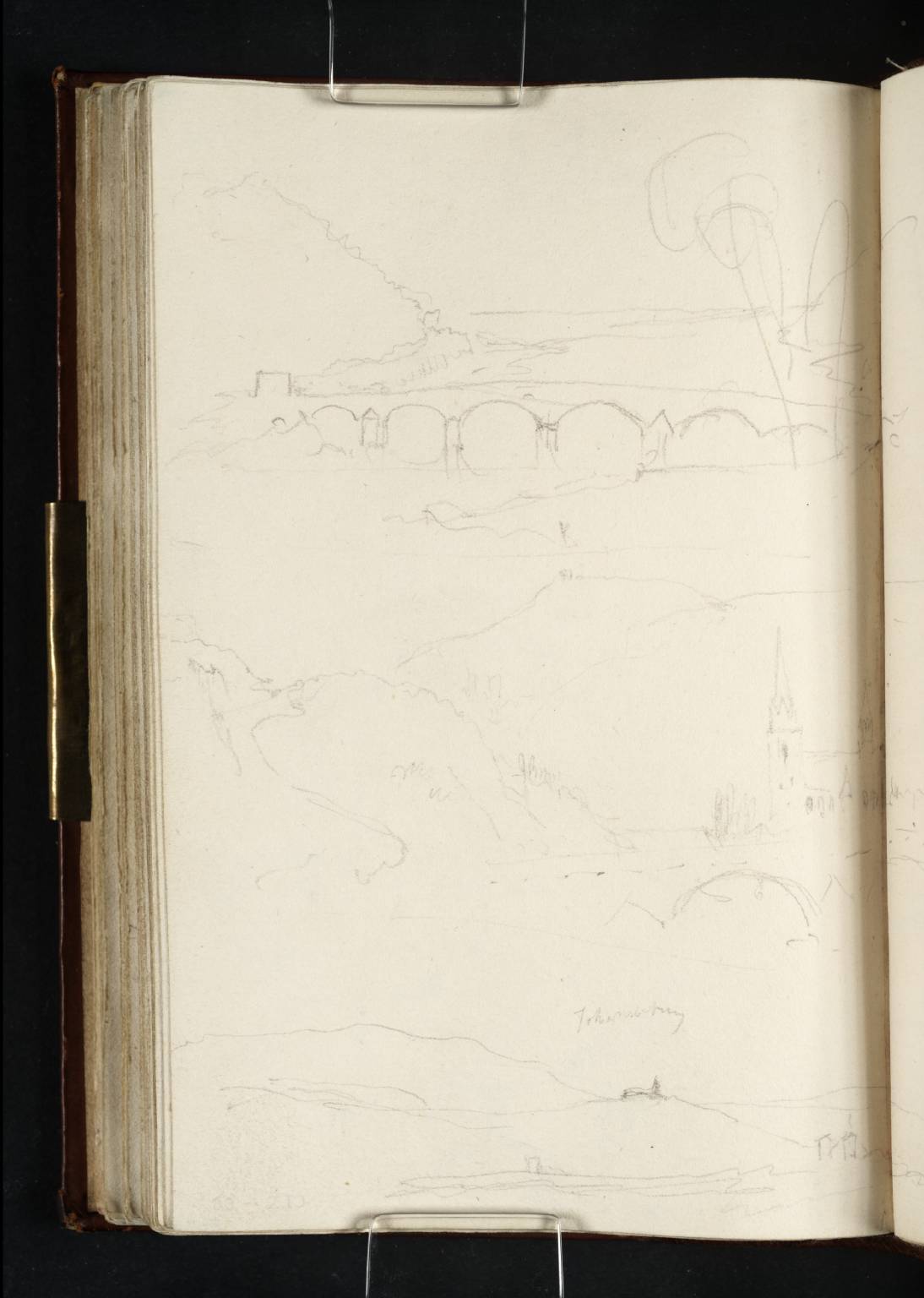 (1) View up the Nahe, past the Drusus Bridge, from the West Bank of the Rhine; (2) The Drusus Bridge over the Nahe, Looking down the Nahe to Bingen at its Confluence with the Rhine; (3) View from Bingen across the Rhine to Rüdesheim