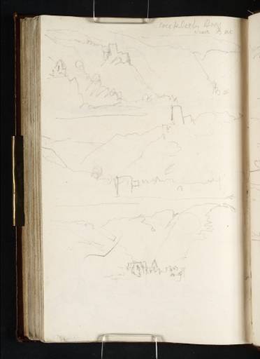 Joseph Mallord William Turner, ‘Two Views ?down and up the River Rhine to Burg Fürstenberg; Hills and Buildings by the River’ 1817