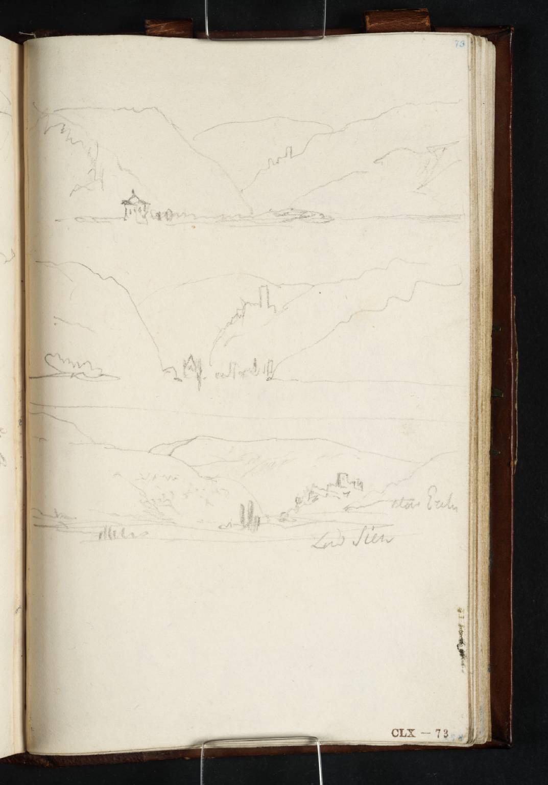 (1) View downstream to the Pfalz and Burg Gutenfels; (2) View downstream to the Pfalz, Burg Gutenfels and Kaub; (3) Hills and Buildings