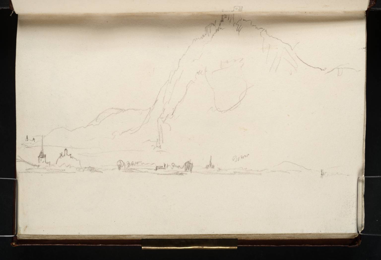Two Sketches from a Boat on the Rhine, Looking Downstream; (1) The Drachenfels; (2) The Godesburg and Bonn