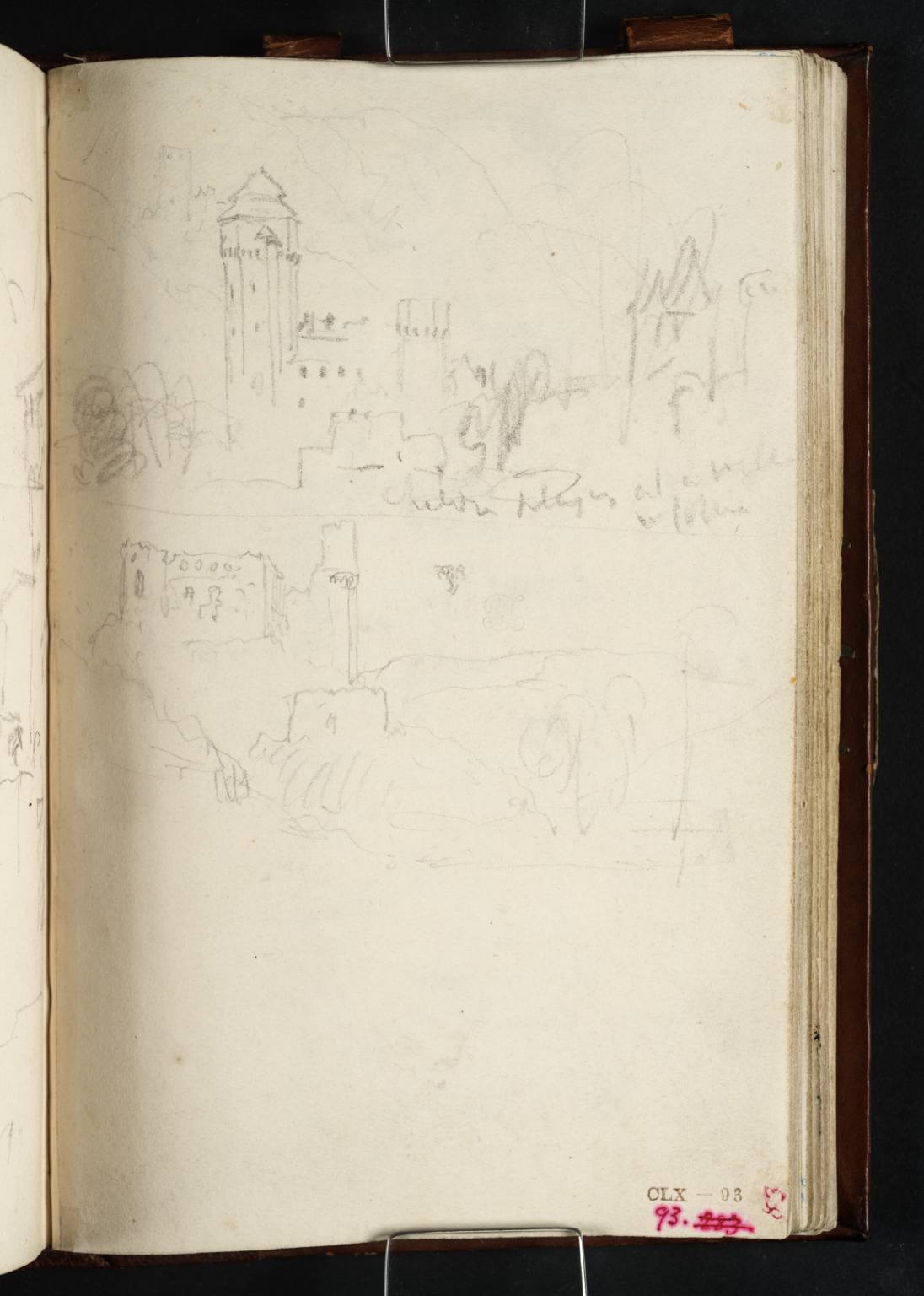 (1) The Martinsburg at Oberlahnstein with Schloss Stolzenfels on the Hillside in the Background; (2) Castle