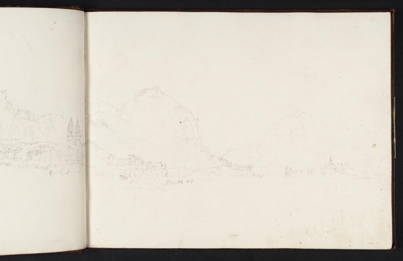 Rolandseck, Drachenfels and Nonnenwerth, Looking Downstream from the West Bank