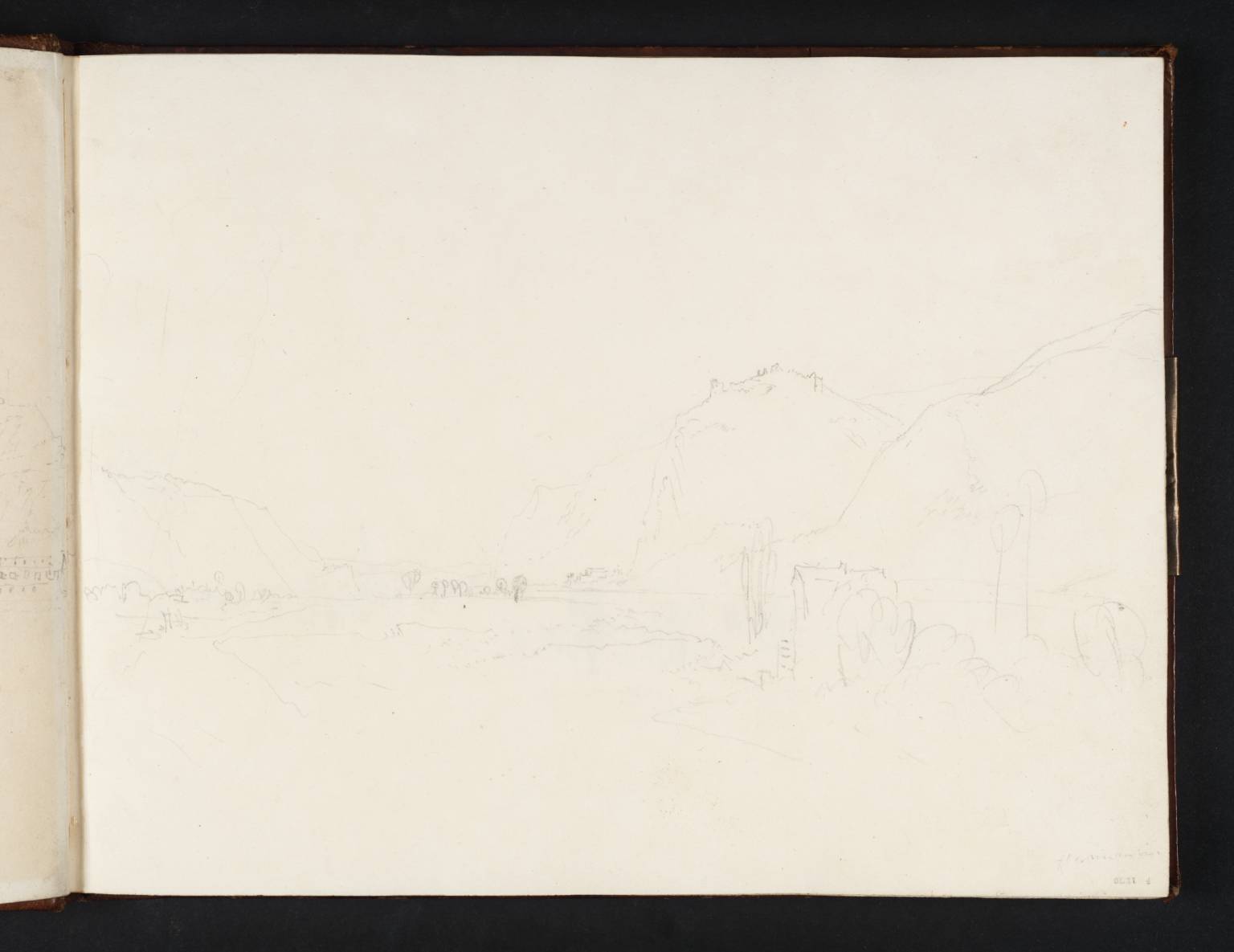 The Rhine under Hammerstein, Looking Downstream from the West Bank (on the Right, Cottages among Trees)