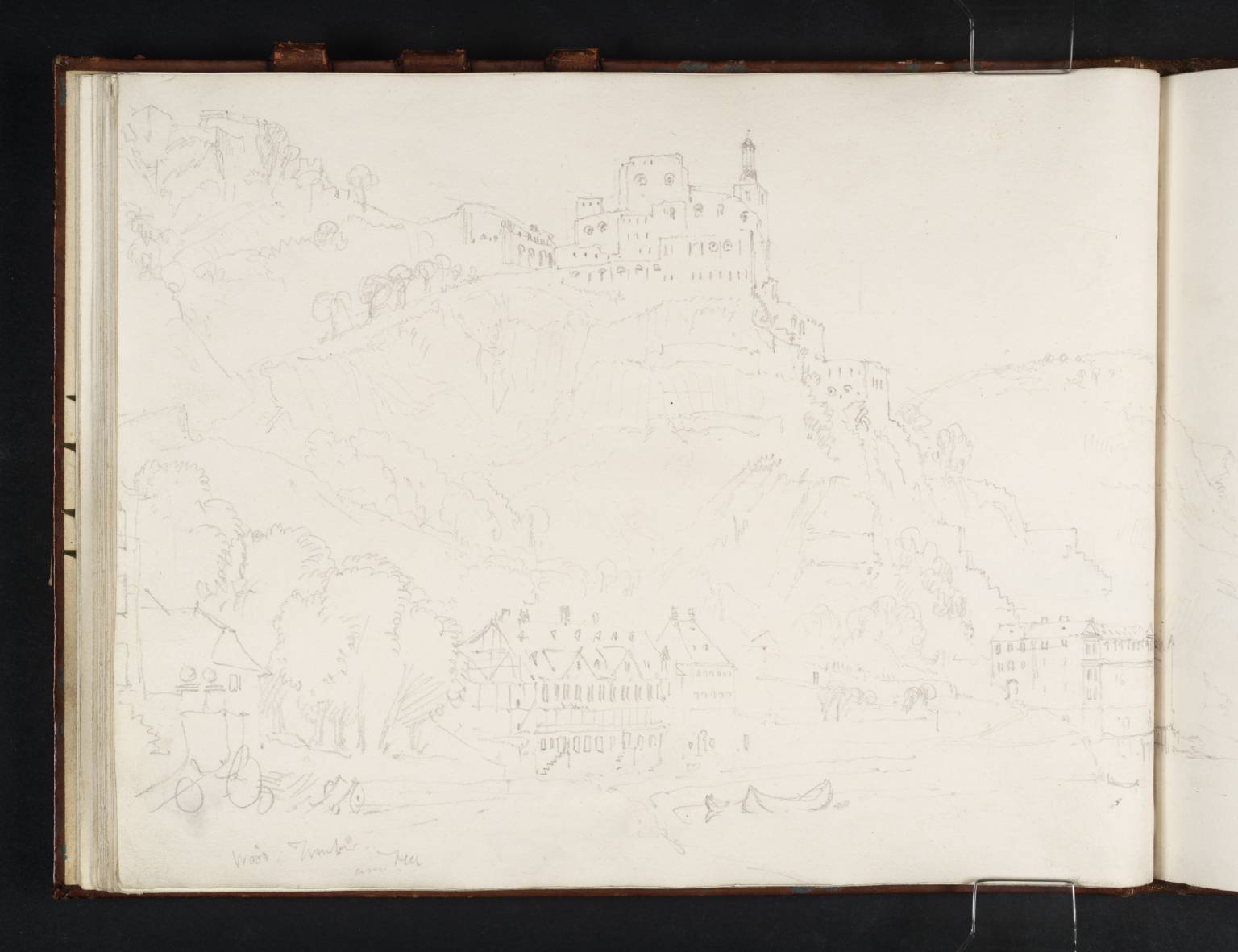 Burg Rheinfels, Looking Downstream to Wellmich Church and Burg Maus in the Distance, from the Riverside at St Goar