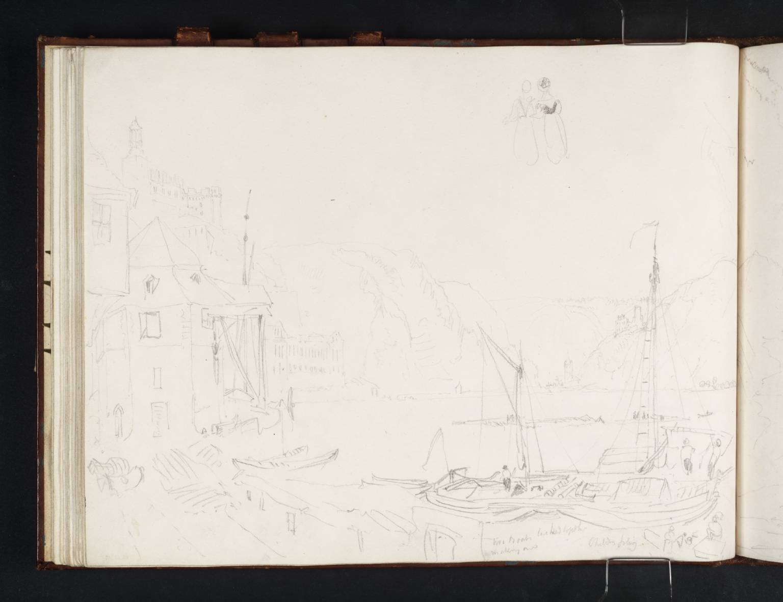 Shipping at St Goar with Burg Rheinfels on the Left, Wellmich Church and Burg Maus in the Distance, Looking Downstream from the Riverside at St Goar
