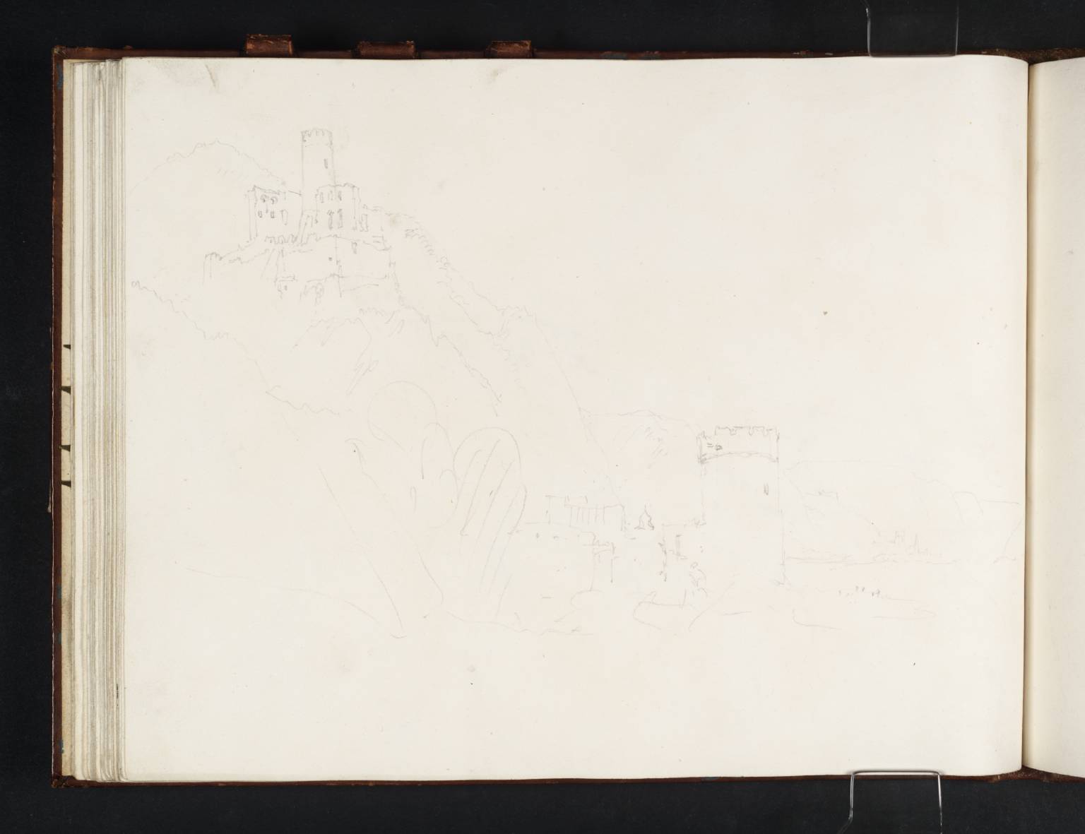 Burg Fürstenberg and Rheindiebach, with Bacharach and Burg Stahleck in the Distance, Looking Downstream from the West Bank South of Rheindiebach