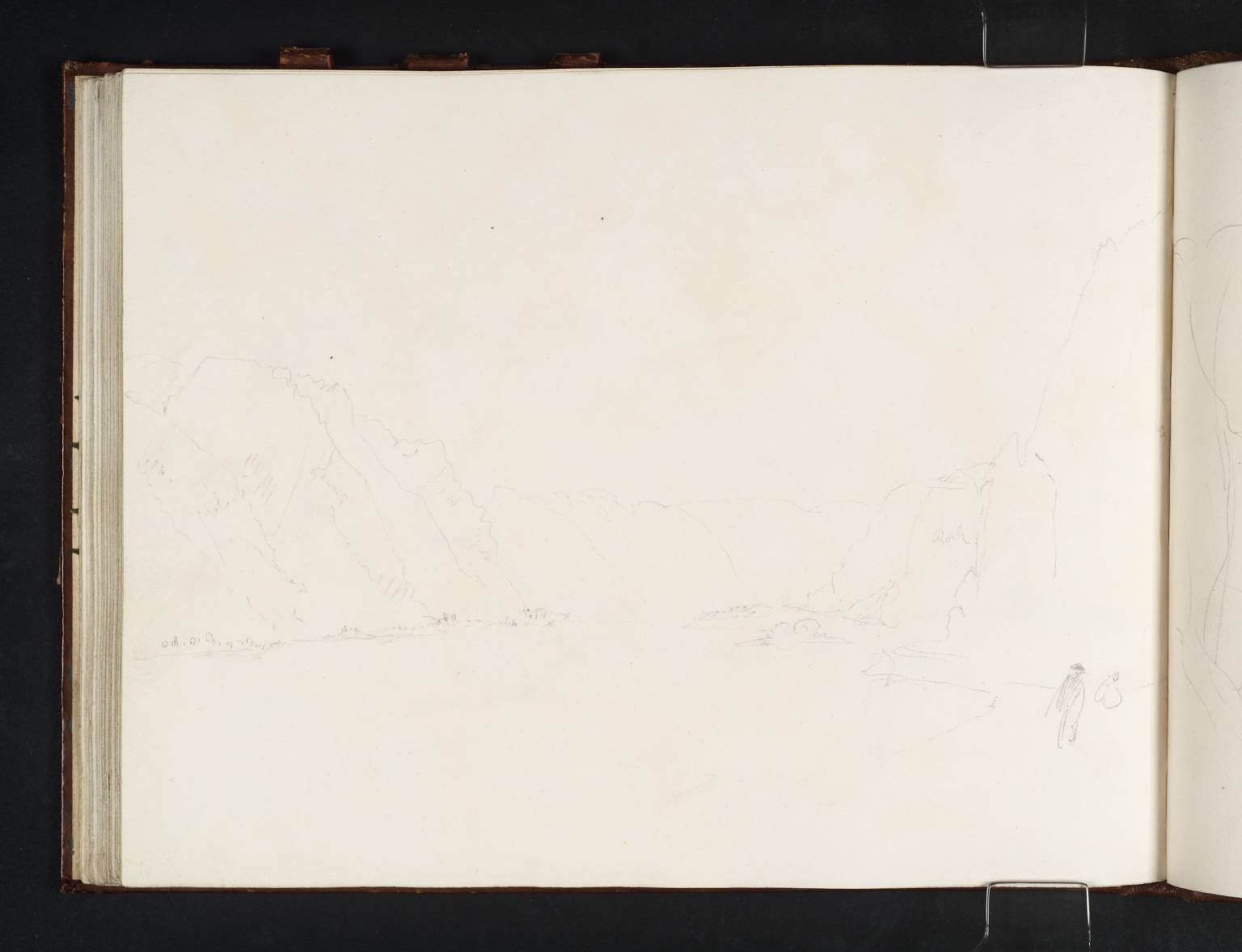 The Bend of the Rhine by Hirzenach, Looking Upstream from the West Bank, with a Traveller in the Foreground