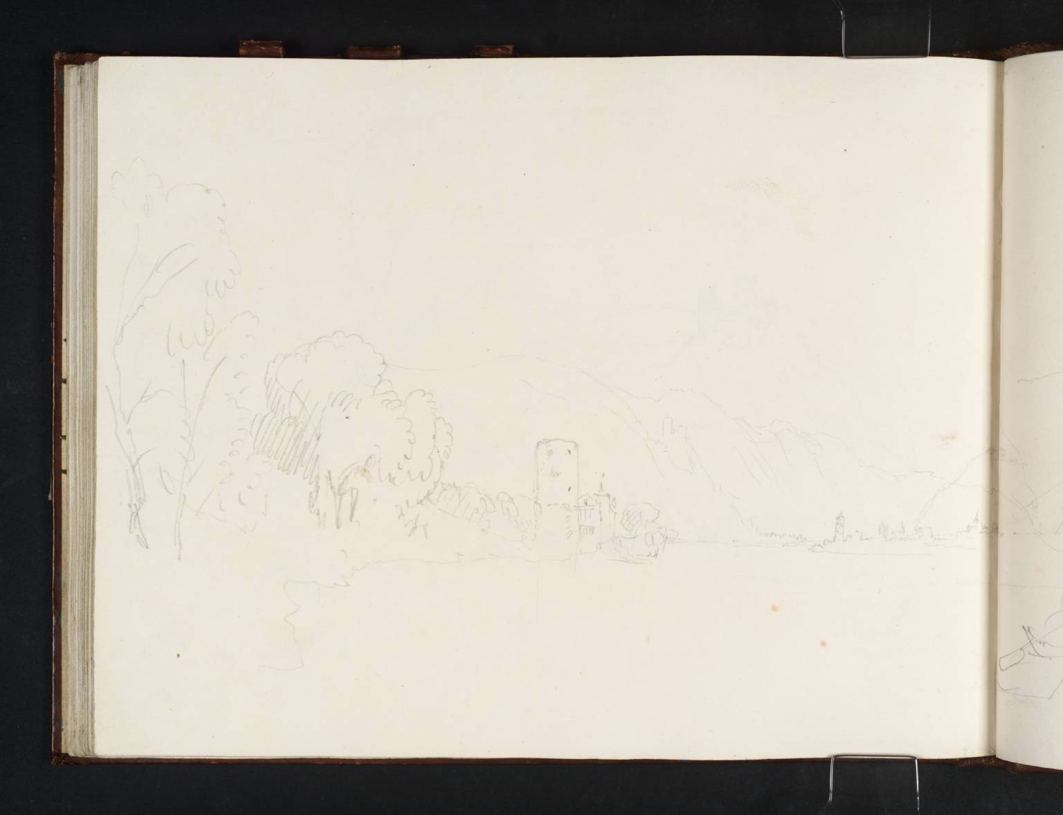 Schloss Stolzenfels, Niederlahnstein and Oberlahnstein, Looking Downstream from the West Bank at Rhens with the Scharfenturm in the Centre