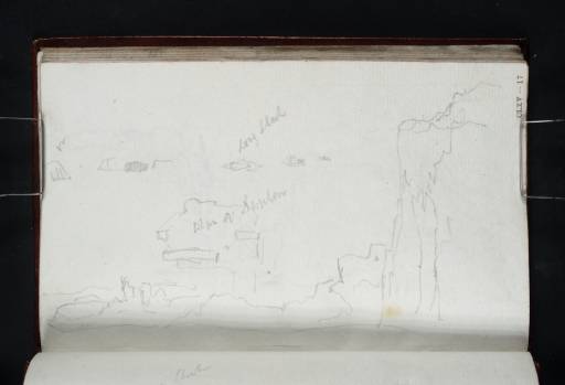 Joseph Mallord William Turner, ‘Cliffs of Dunbar; and a Plan of the Town’ 1818