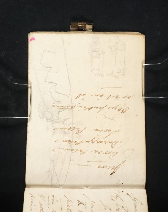 Joseph Mallord William Turner, ‘Two Sketches by Turner, including a Study of Capuchin Monks; and Notes by James Hakewill on Travelling in Italy’ 1819