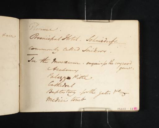 Joseph Mallord William Turner, ‘Notes by James Hakewill on Travelling in Italy’ 1819