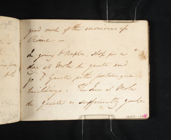 Joseph Mallord William Turner, ‘Notes by James Hakewill on Travelling in Italy’ 1819