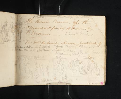 Joseph Mallord William Turner, ‘Copies by Turner of Venetian Paintings, including Works by Palma, Tintoretto and Veronese; and Notes by James Hakewill on Venice’ 1819