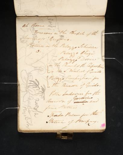 Joseph Mallord William Turner, ‘Notes by James Hakewill on Rome; Also Sketches by Turner including a Distant View of ?Jesi, and a Study of Rocket’ 1819