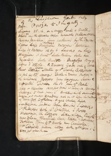 Joseph Mallord William Turner, ‘Notes by Turner from Eustace's 'A Classical Tour Through Italy'’ c.1819