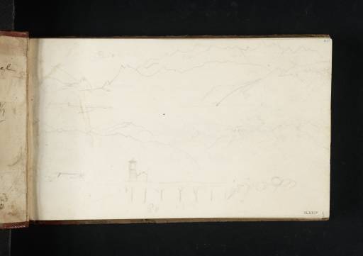 Joseph Mallord William Turner, ‘?Distant View of the Mont Cenis Pass; and a Bridge over the River Po, ?Turin’ 1819